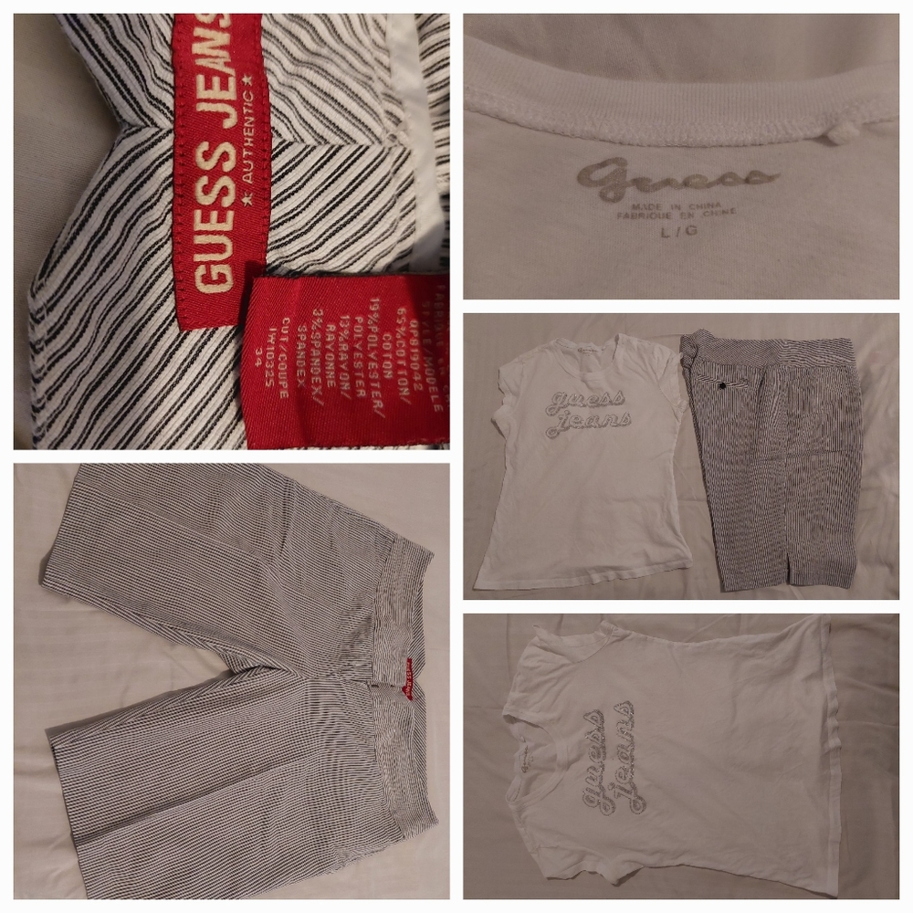 Guess Jeans Pinstriped Bermuda Shorts,  34